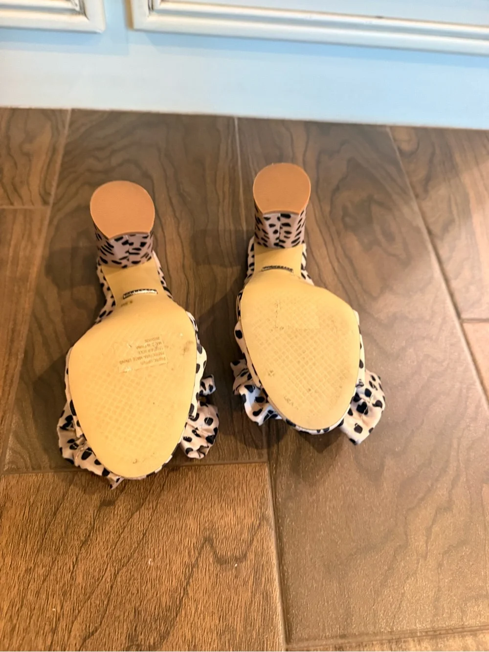 Gianni Bini Pink and Black Spot Bow Block Heels